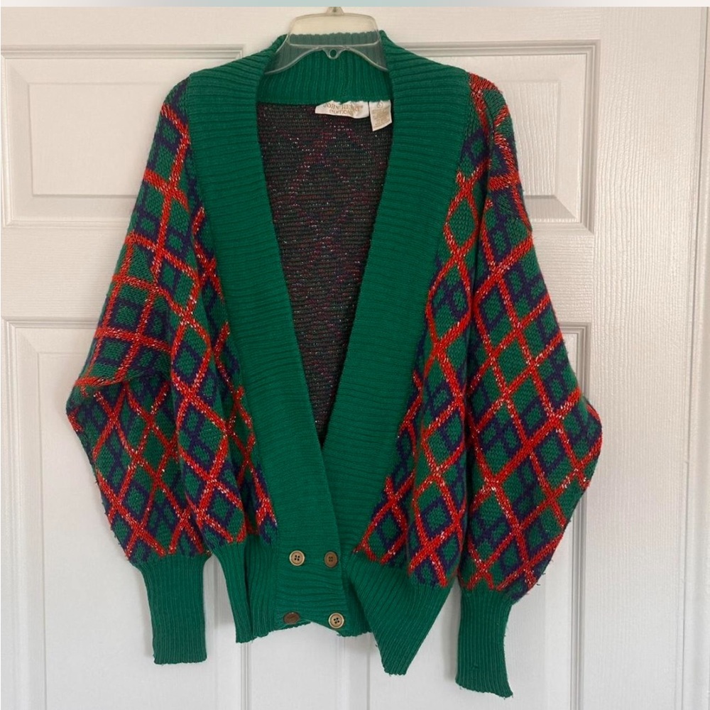 Vintage Green Red Holiday Sweater